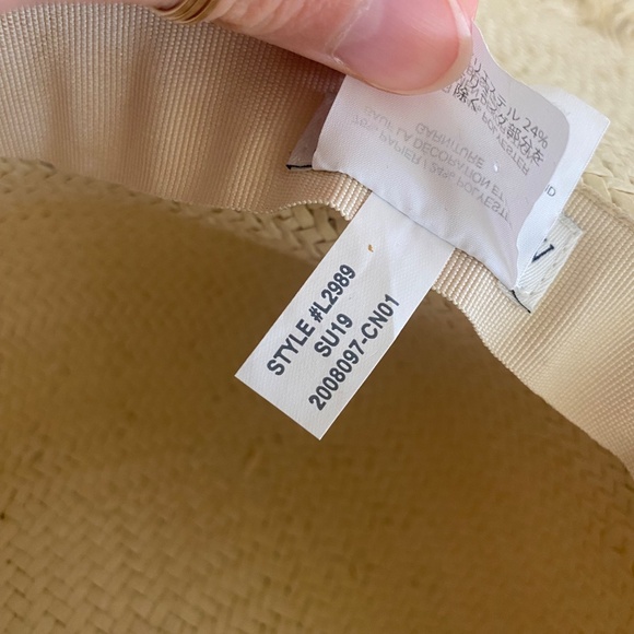 J. by J.Crew Summer Wide Brim Fringe Raw Edge Straw Beach Hat Size S/M - Picture 7 of 9